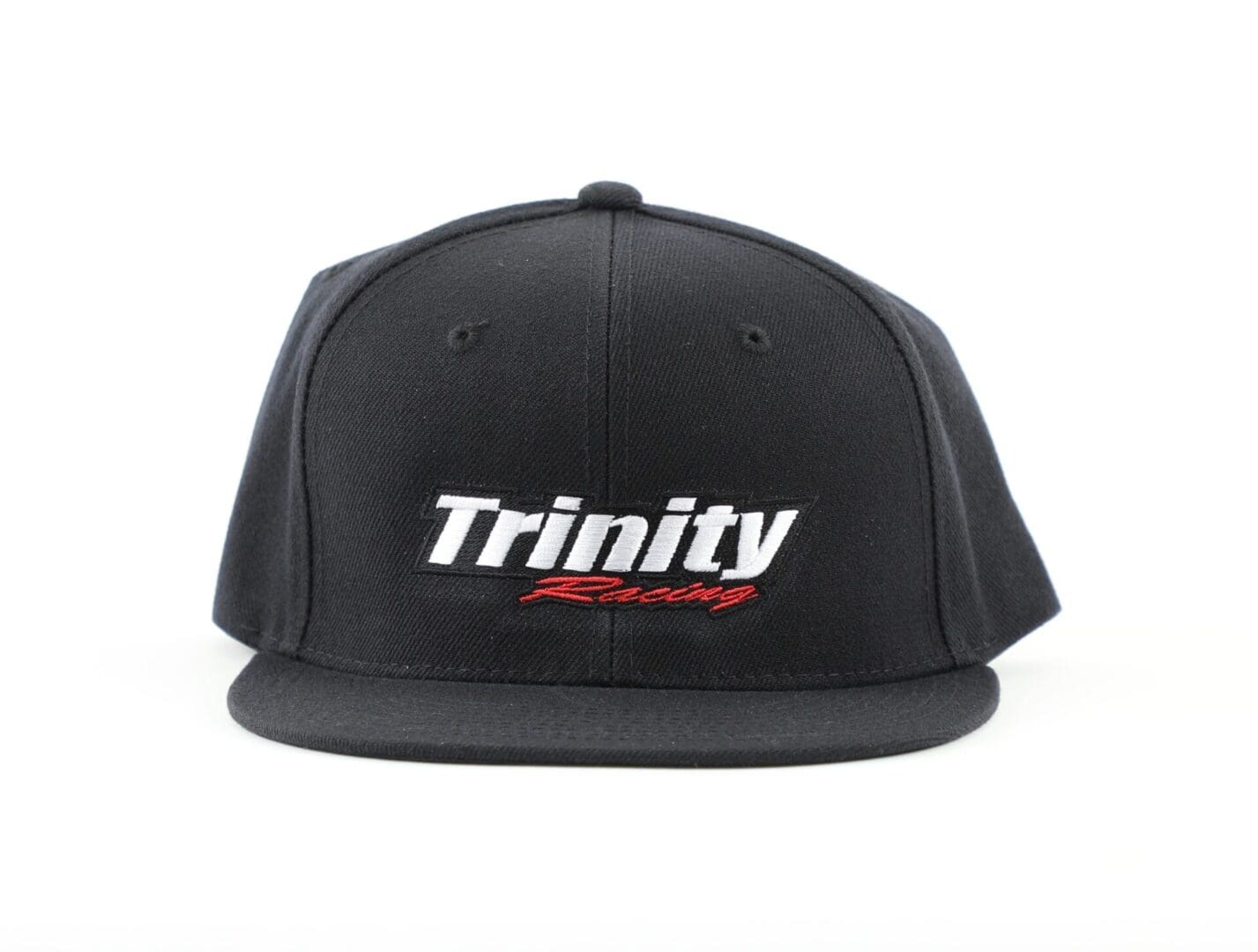 A black hat with the word trinity on it.