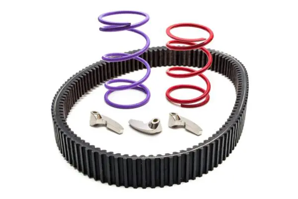 A motorcycle tire and spring kit for the engine of a dirt bike.