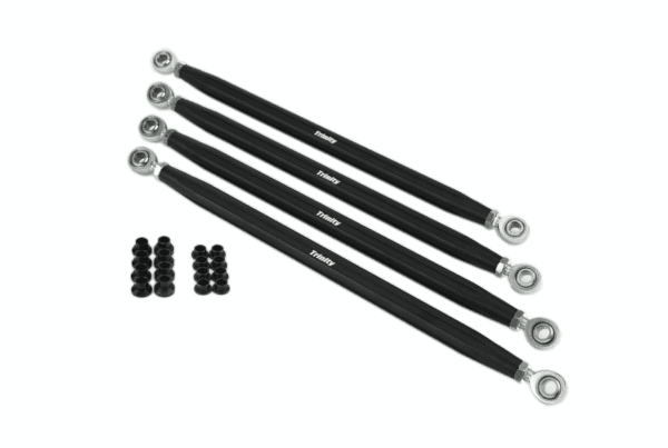 A set of four black rods with metal ends.